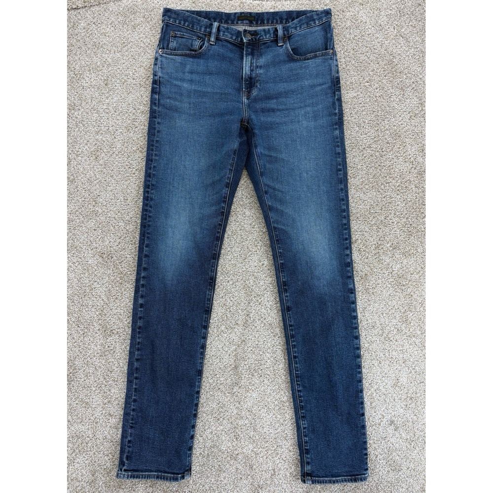 UNIQLO Fabric by Kaihara Denim Jeans Mens 31x34 Blue Mid Rise Slim Straight Leg